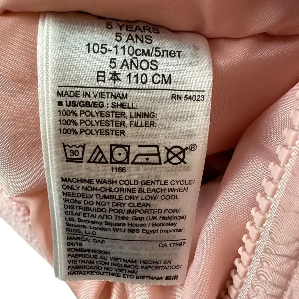 GAP Mauve Pink Girls' Snow Bib Overalls